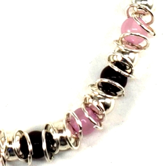 Elegant Necklace & Earrings Set – Beaded Fashion Jewelry w/ Garnet, Rose Quartz - Picture 10 of 10